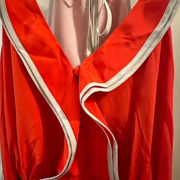 NWT Girls from Savoy Anthropologie Red Vintage Ruffle Halter Dress Sz 12 - Picture 3 of 5